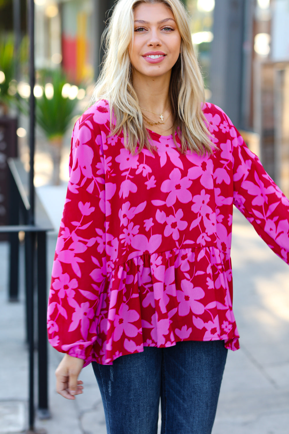 Diamond Life Floral Babydoll Top