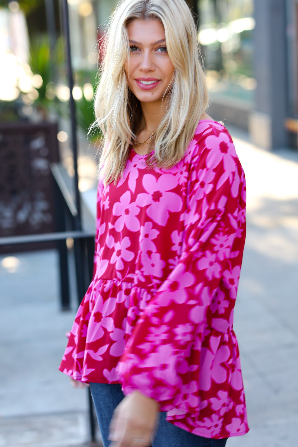 Diamond Life Floral Babydoll Top