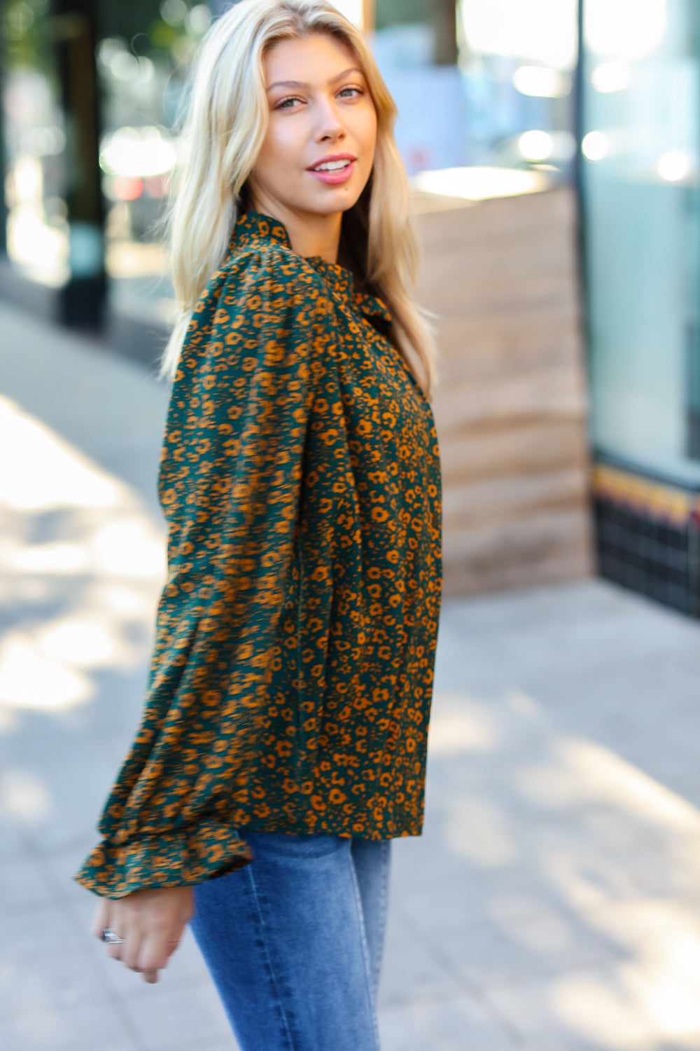 Sweet But Sassy Ditzy Floral Frill Neck Top
