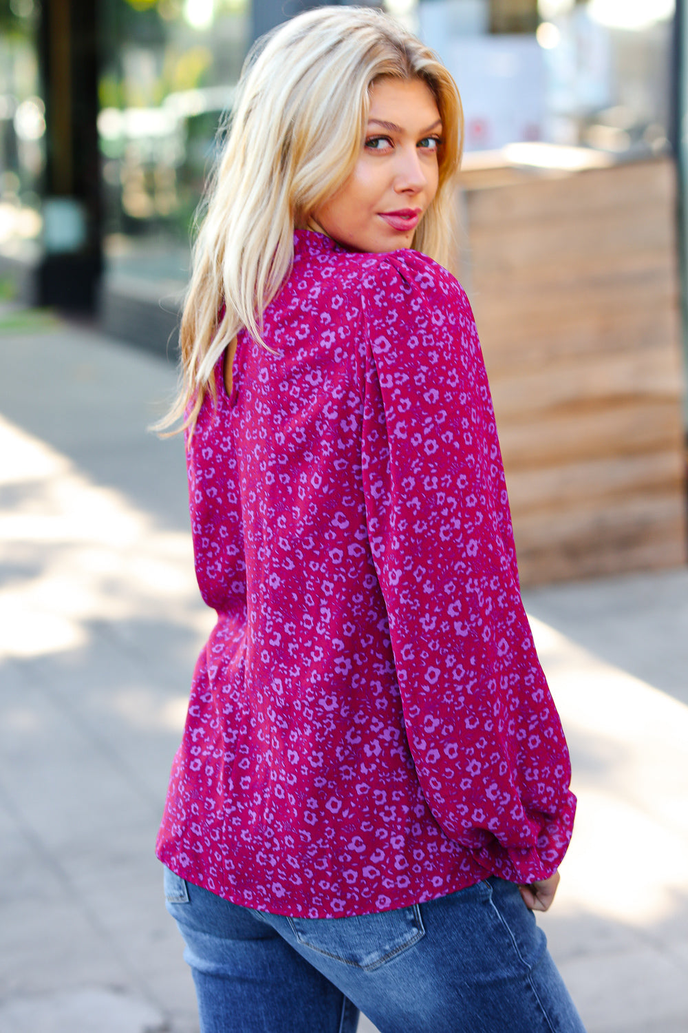 In Your Dreams Ditzy Floral Frill Neck Top