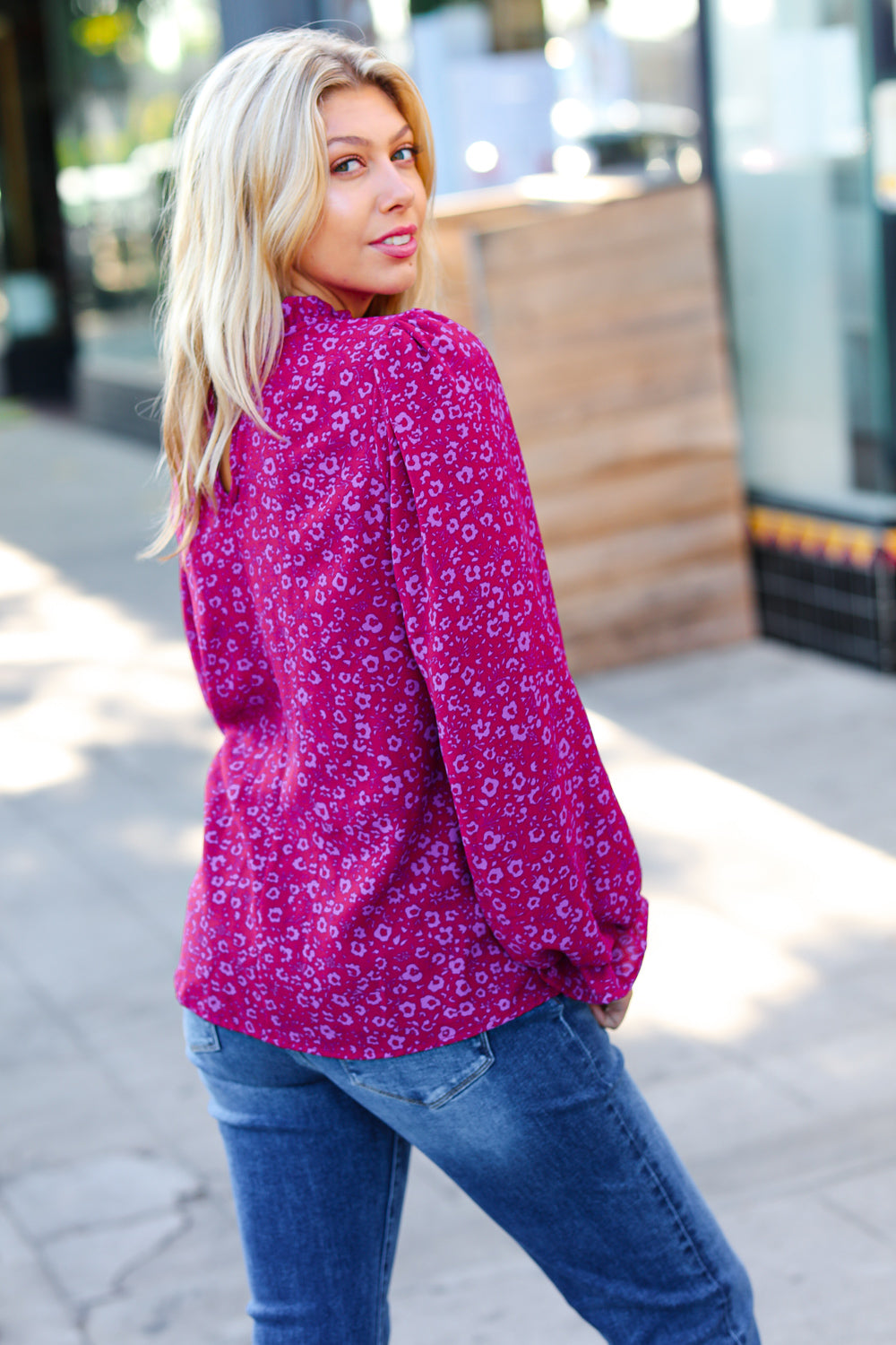 In Your Dreams Ditzy Floral Frill Neck Top