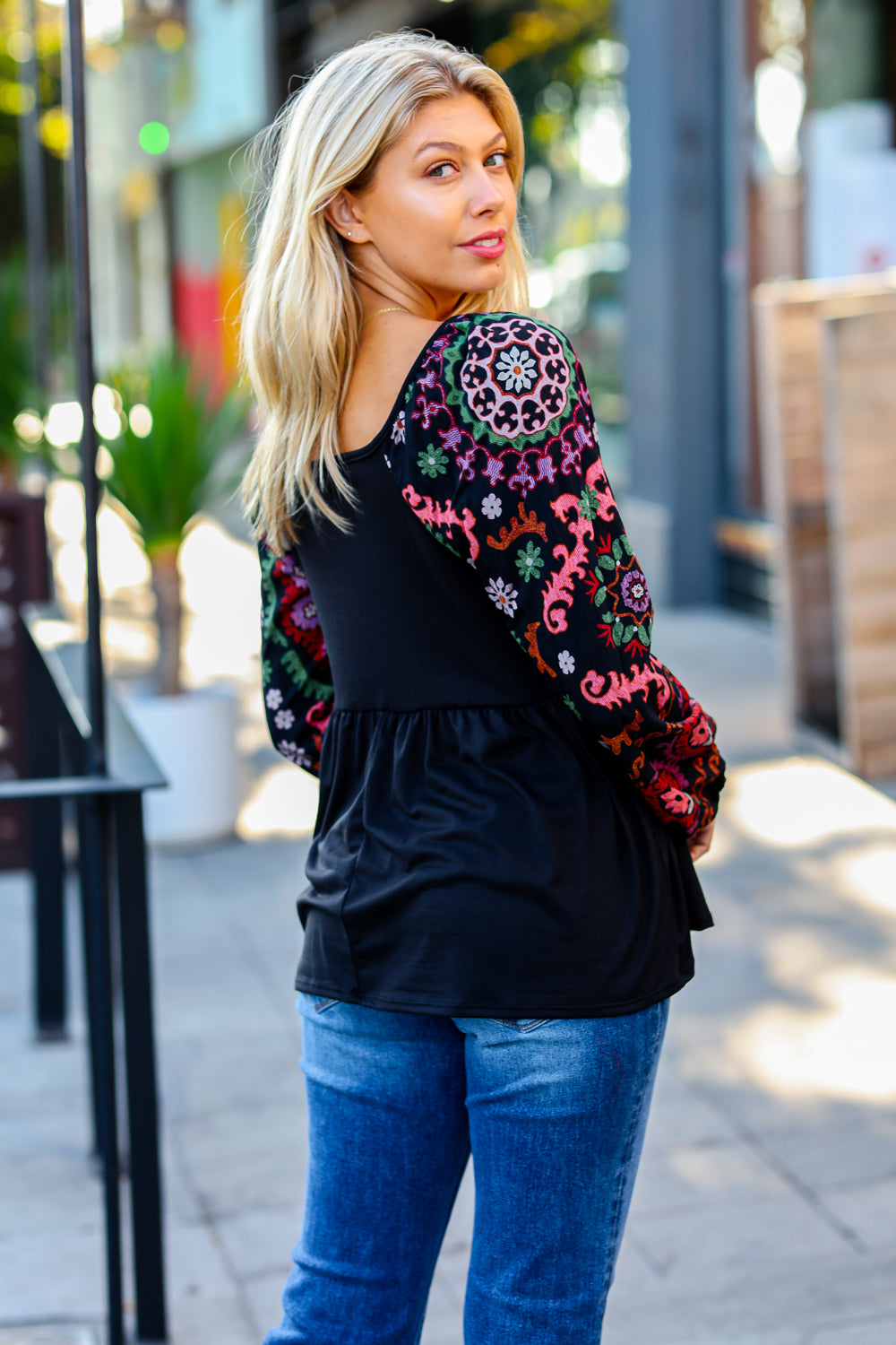 Dueling Dreams Border Print Blouse