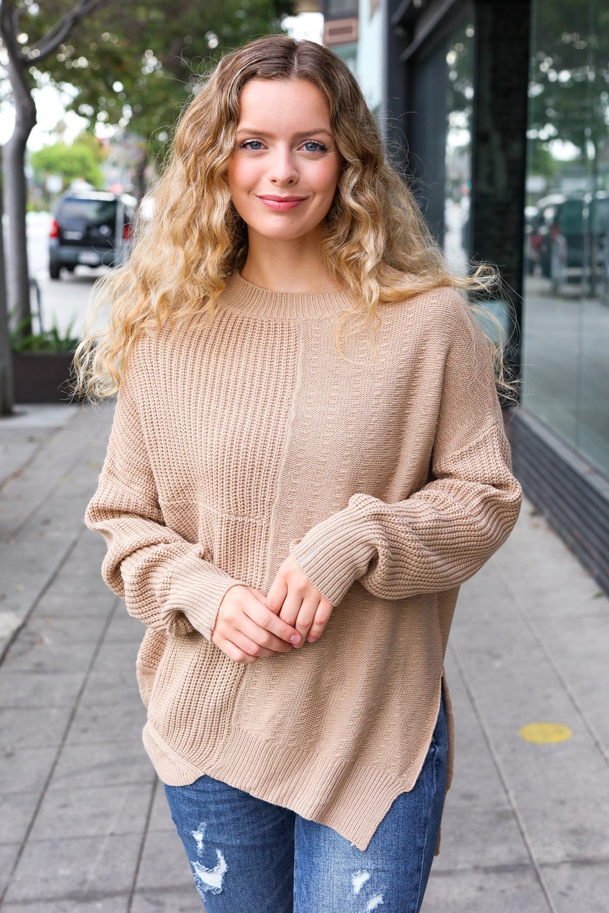 Suddenly Fine Asymmetrical Knit Sweater • Cream