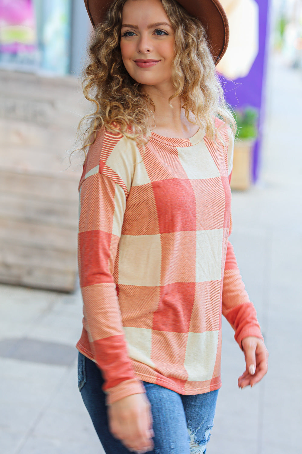 Playing Checkers Plaid French Terry Top