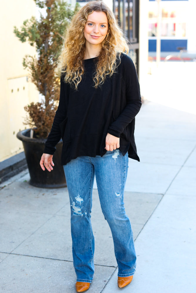 Sublime Hacci Dolman Sweater Top • Black
