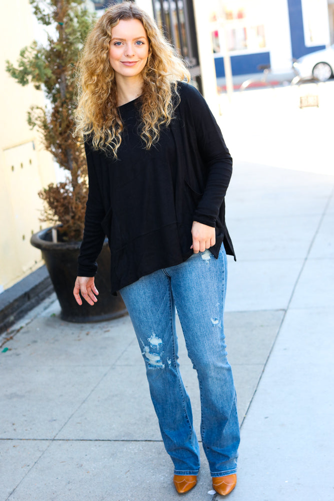 Sublime Hacci Dolman Sweater Top • Black