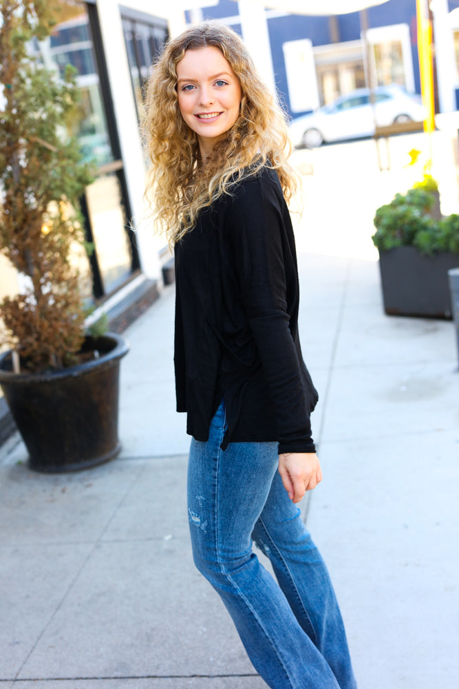 Sublime Hacci Dolman Sweater Top • Black