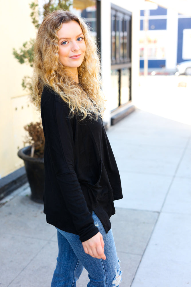 Sublime Hacci Dolman Sweater Top • Black