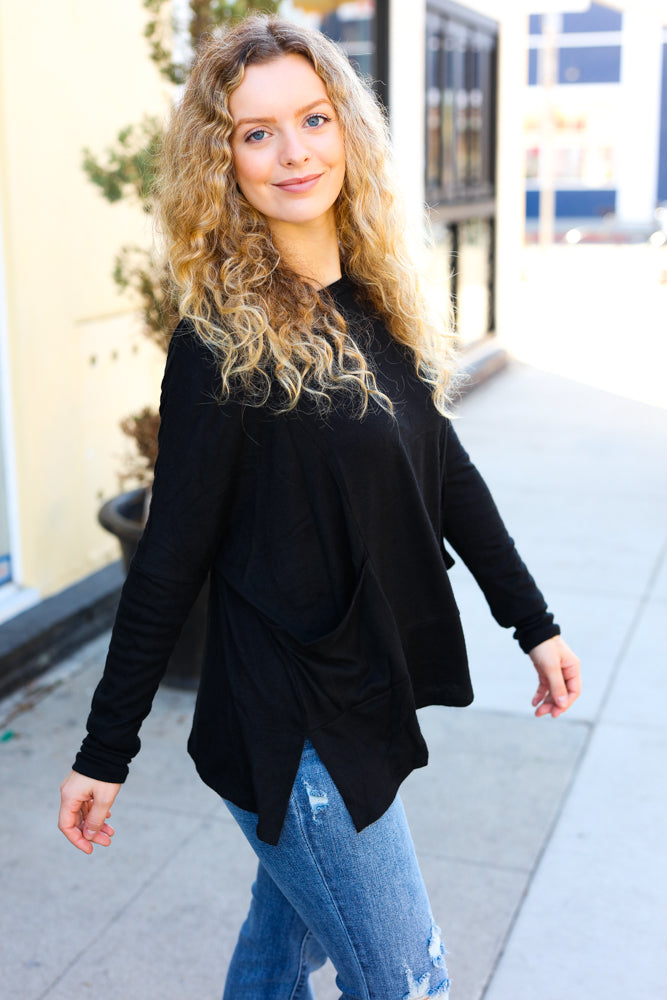 Sublime Hacci Dolman Sweater Top • Black