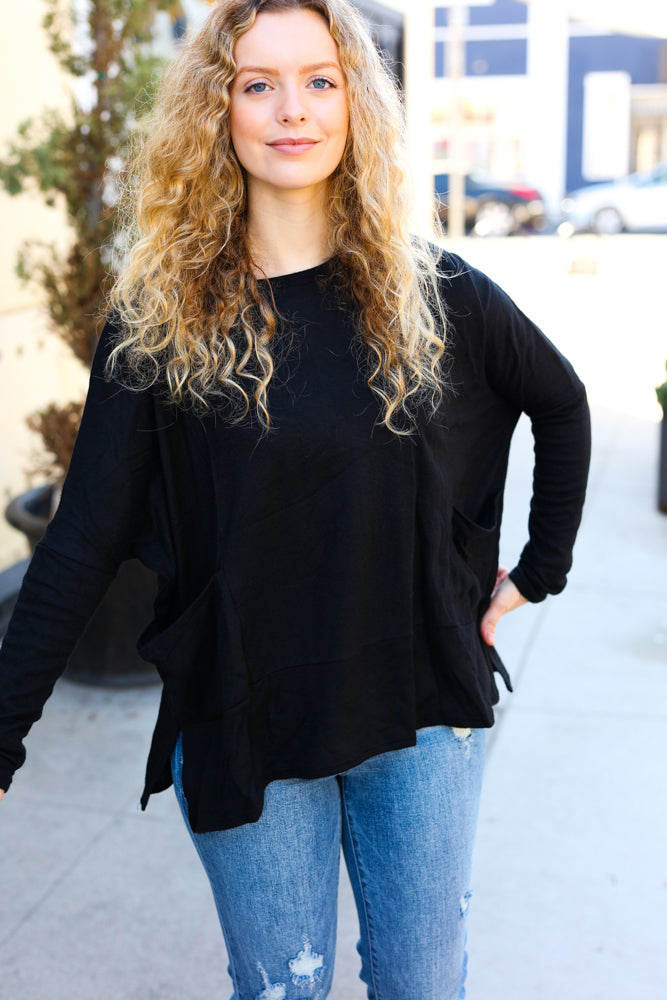 Sublime Hacci Dolman Sweater Top • Black