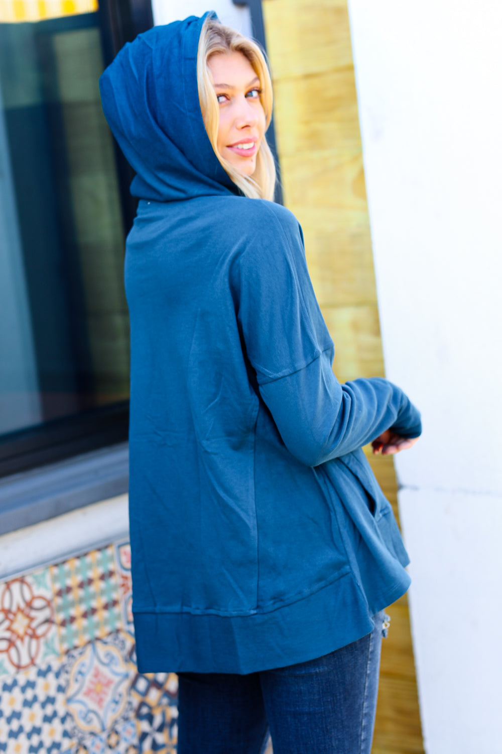 Comfy Cool French Terry Snap Button Hoodie