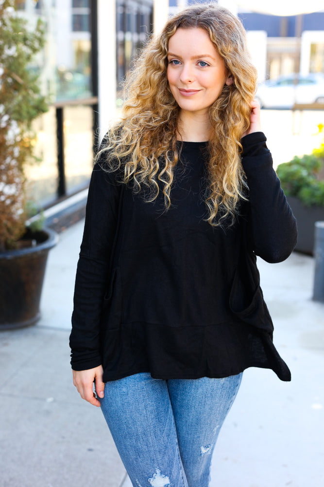 Sublime Hacci Dolman Sweater Top • Black
