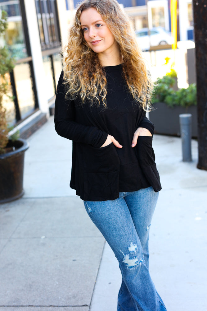 Sublime Hacci Dolman Sweater Top • Black