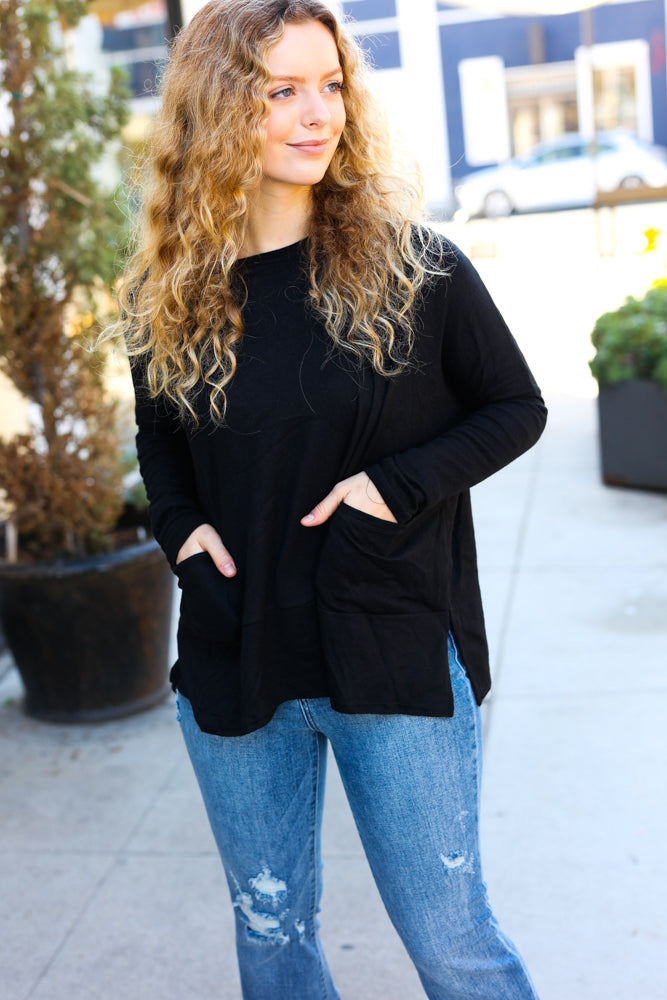 Sublime Hacci Dolman Sweater Top • Black