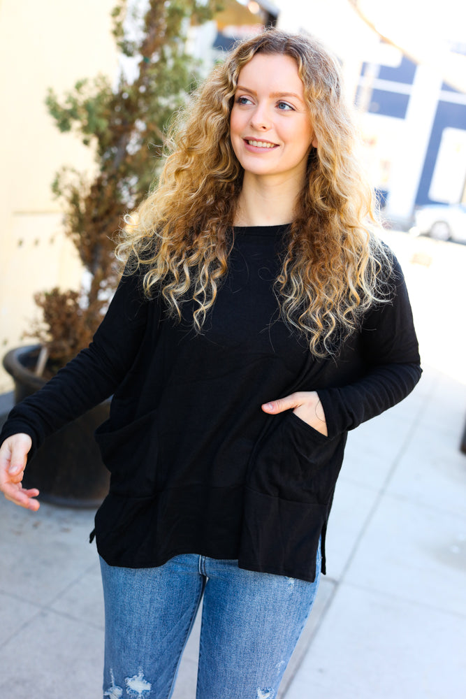 Sublime Hacci Dolman Sweater Top • Black