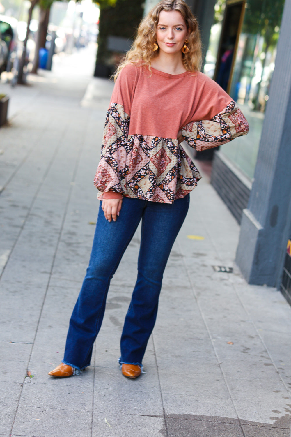 Ready Or Not French Terry Babydoll Top