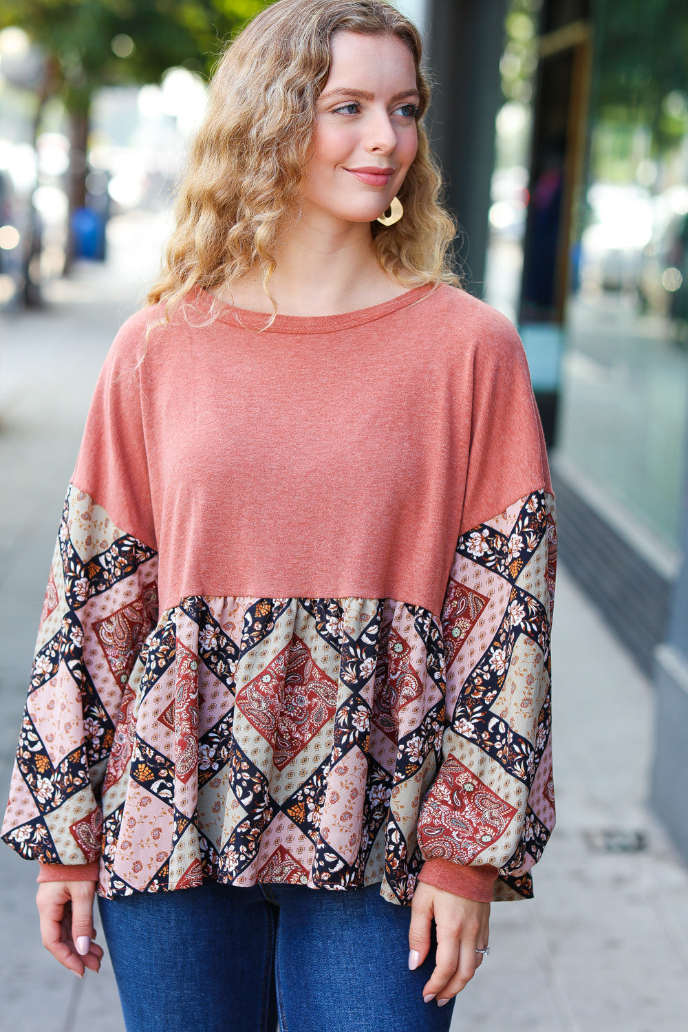 Ready Or Not French Terry Babydoll Top
