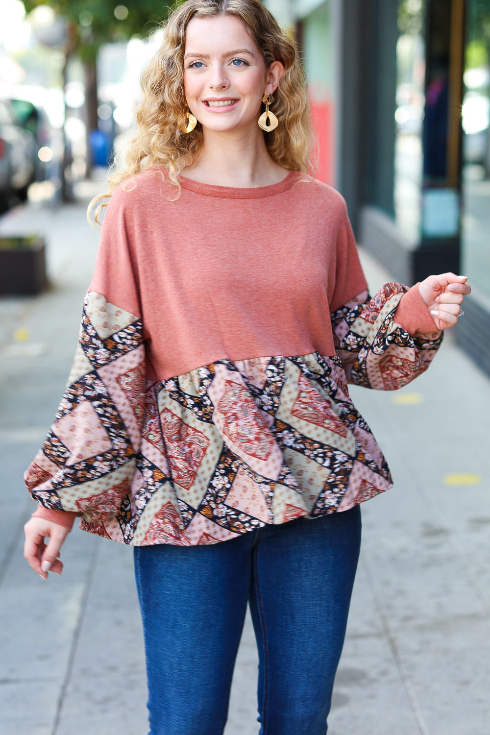 Ready Or Not French Terry Babydoll Top