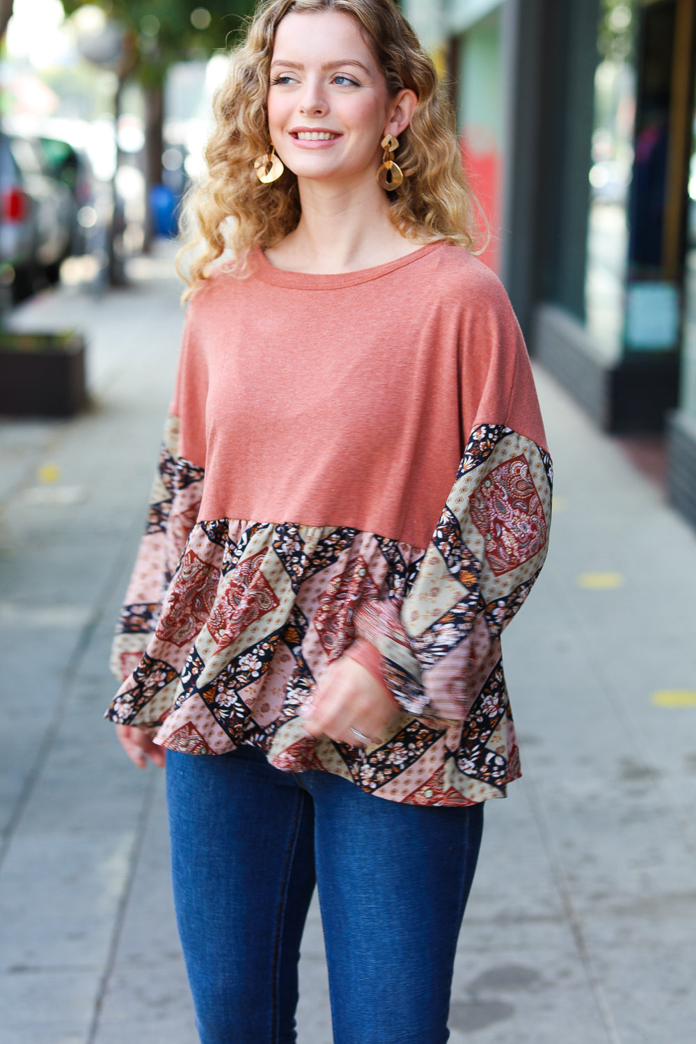 Ready Or Not French Terry Babydoll Top