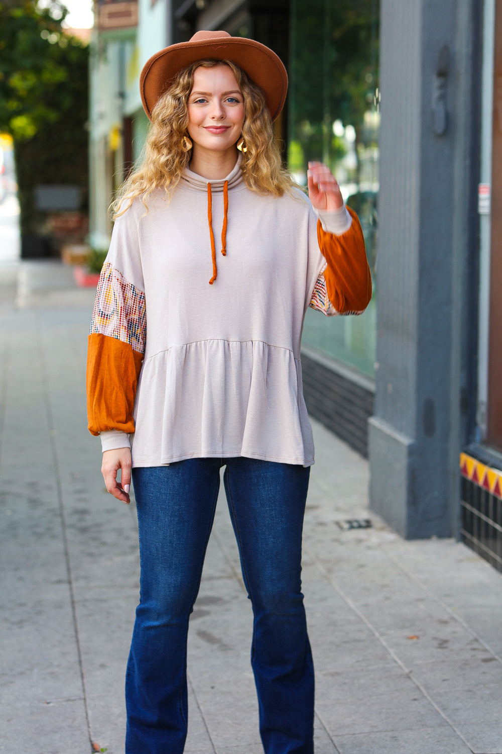 Easy Days Ahead Turtleneck Babydoll Top