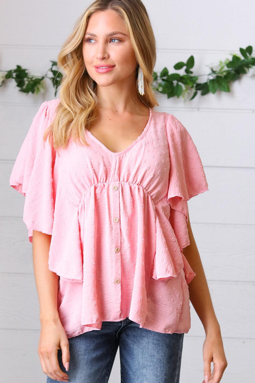 Big Love Swiss Dot Woven Top - Atomic Wildflower