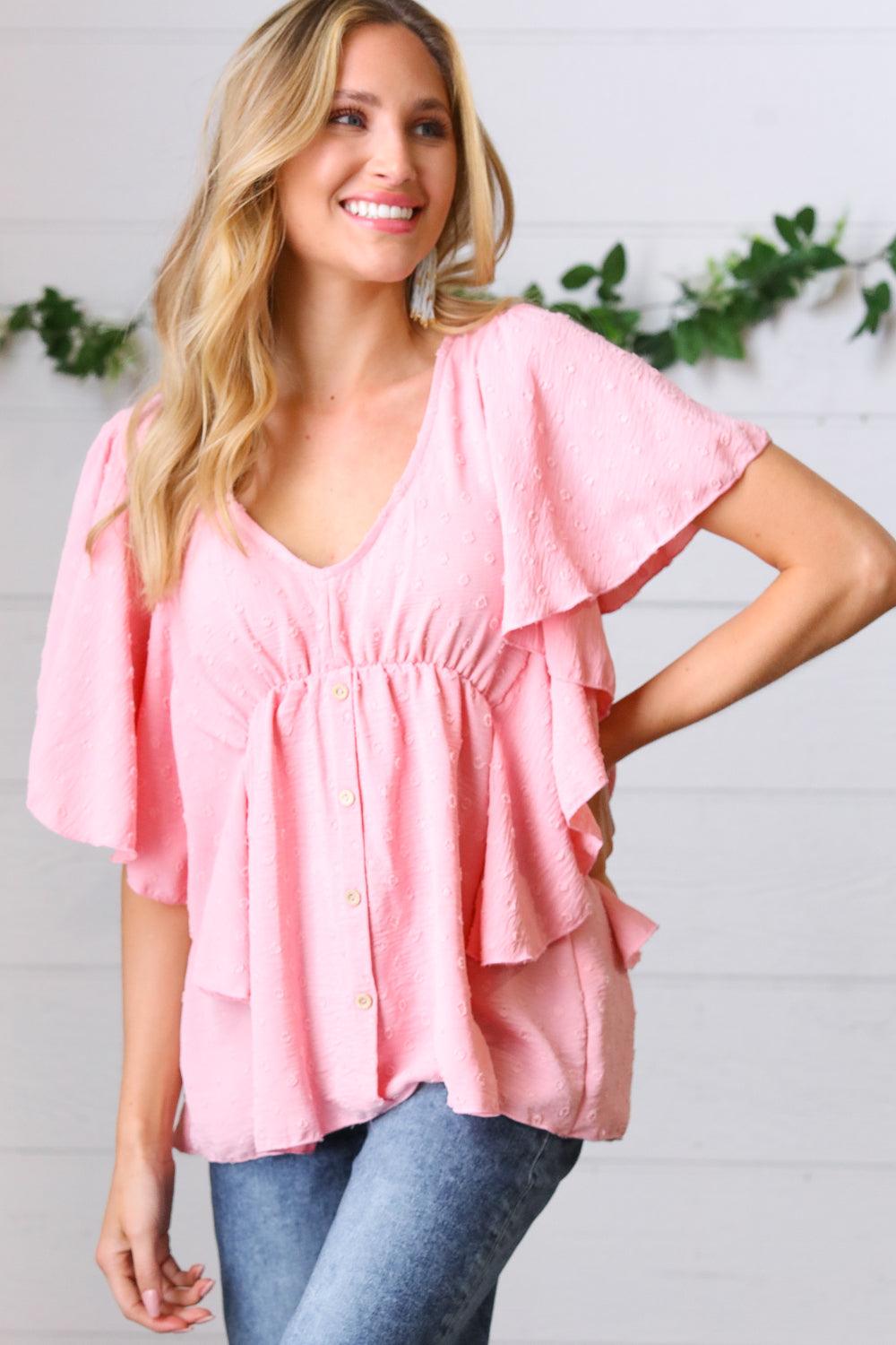 Big Love Swiss Dot Woven Top - Atomic Wildflower