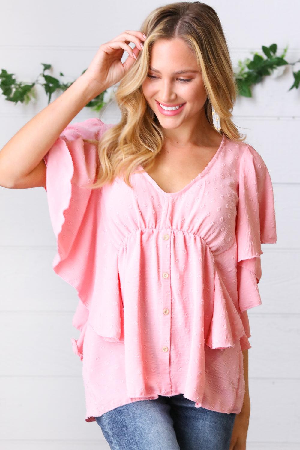 Big Love Swiss Dot Woven Top - Atomic Wildflower