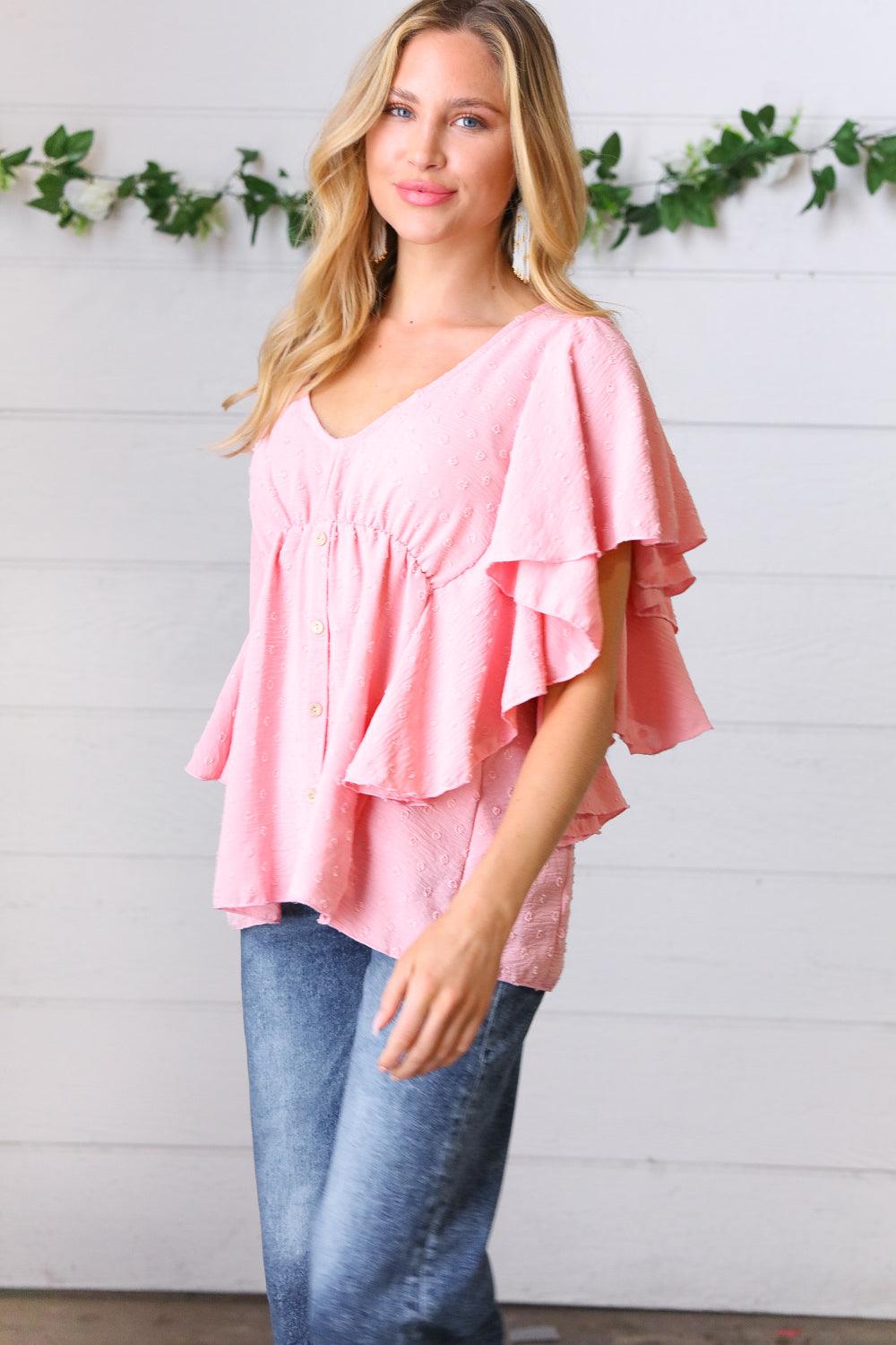 Big Love Swiss Dot Woven Top - Atomic Wildflower