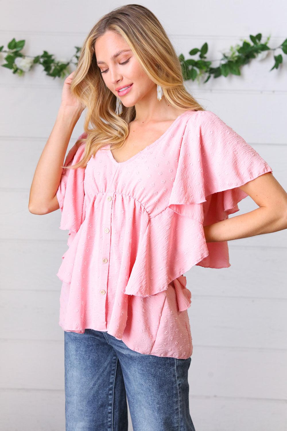 Big Love Swiss Dot Woven Top - Atomic Wildflower
