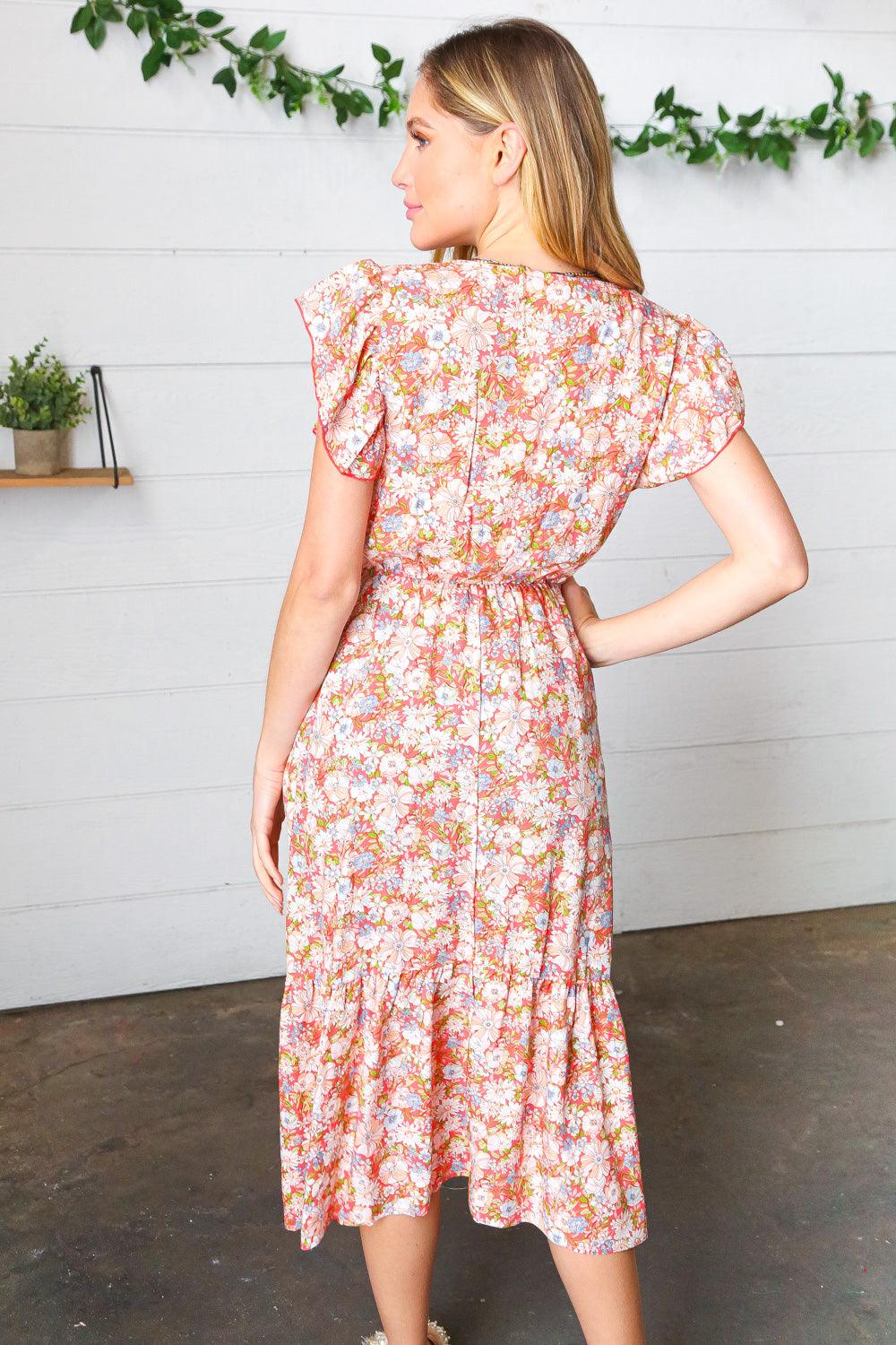 Have It All Boho Ruffle Midi Dress