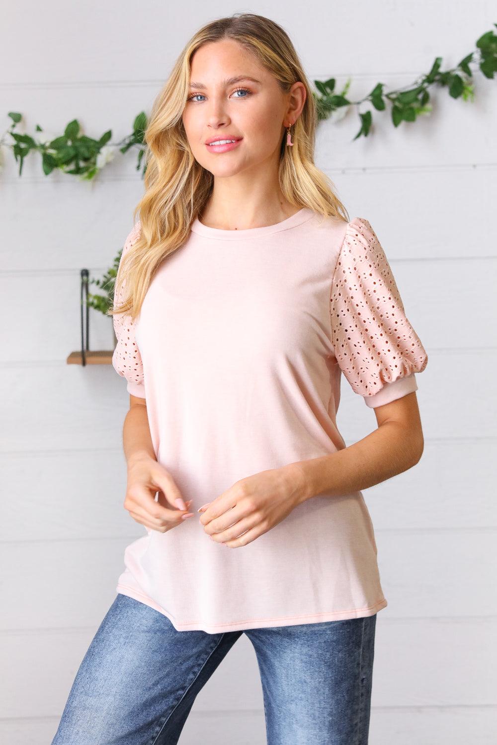 Weekday Puff Sleeve French Terry Top - Atomic Wildflower