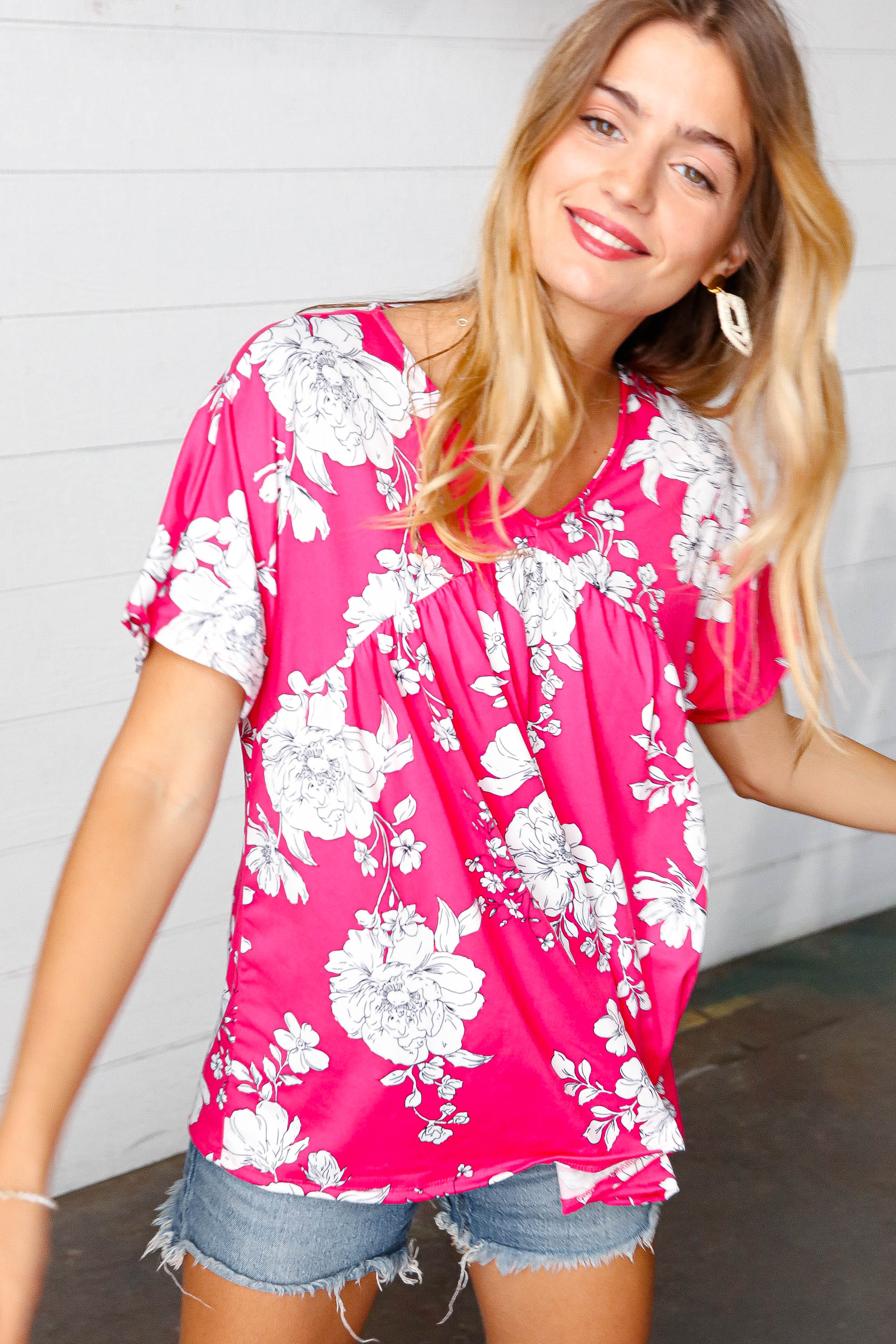 Wish I Knew V Neck Dolman Top