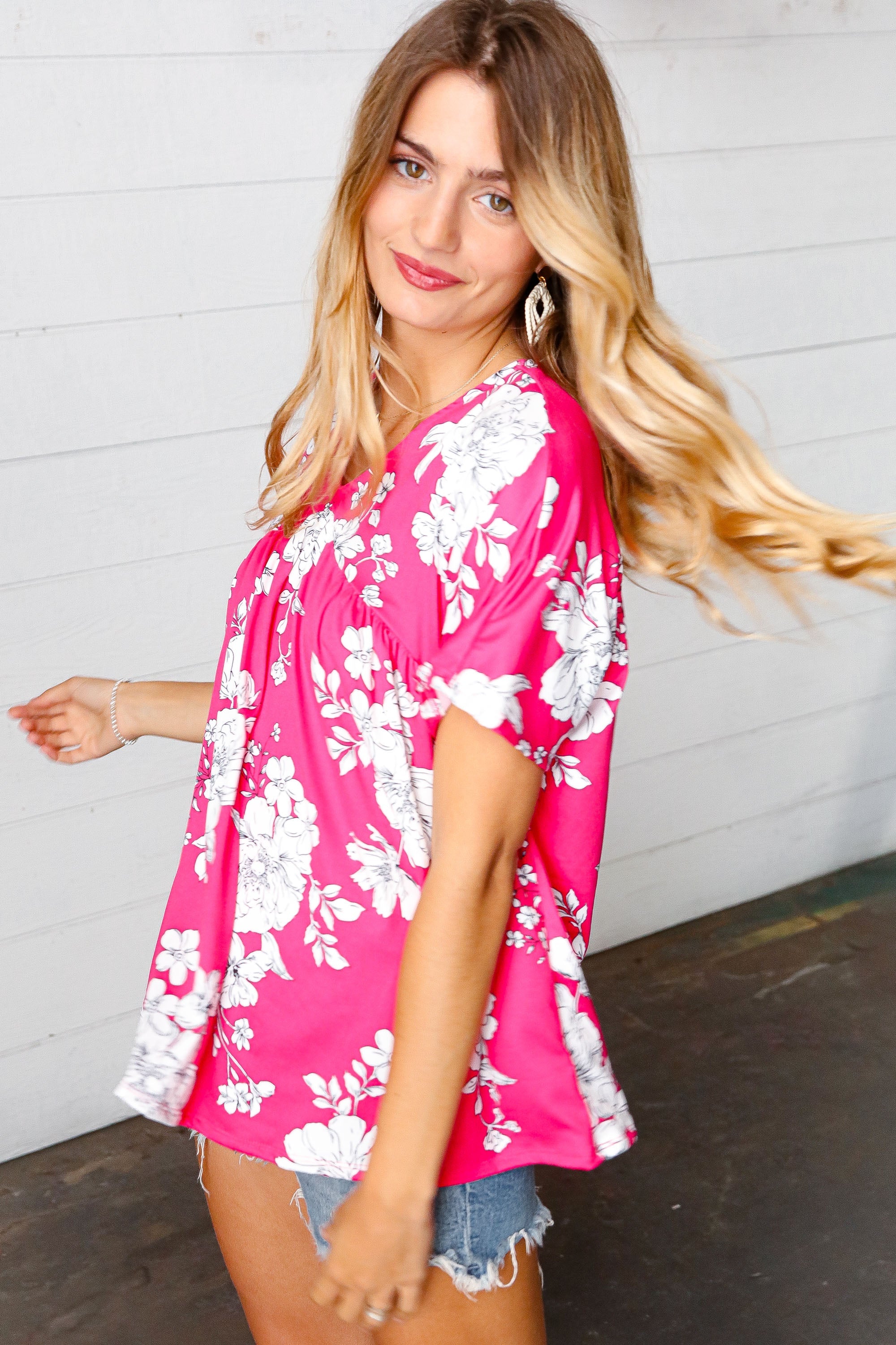 Wish I Knew V Neck Dolman Top