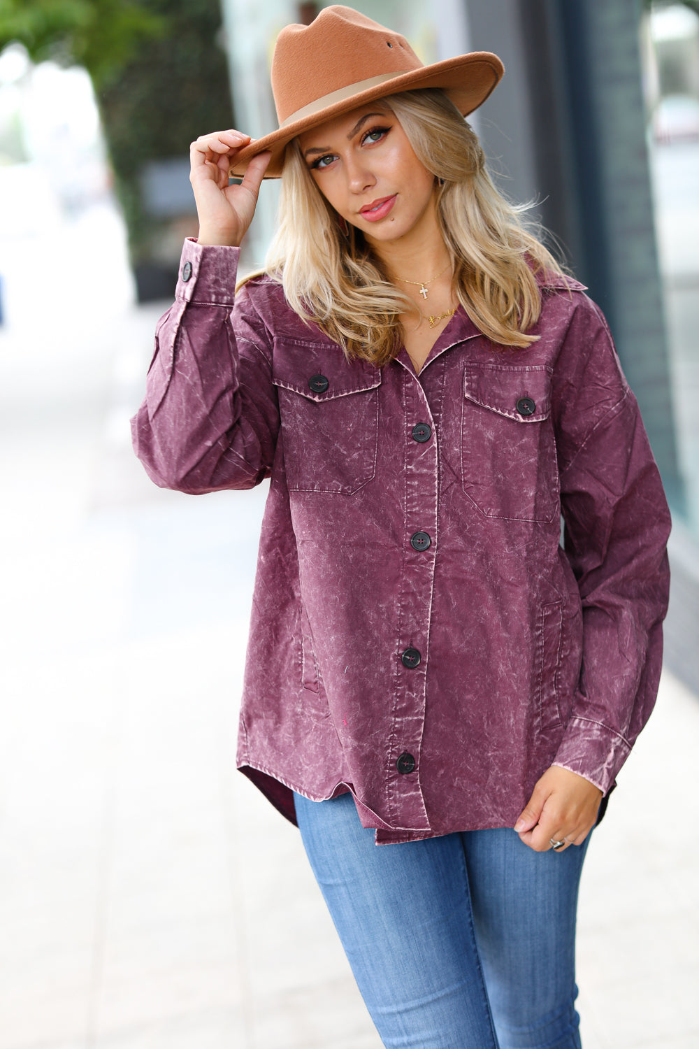 Lizzie Oversized Lightweight Washed Shacket