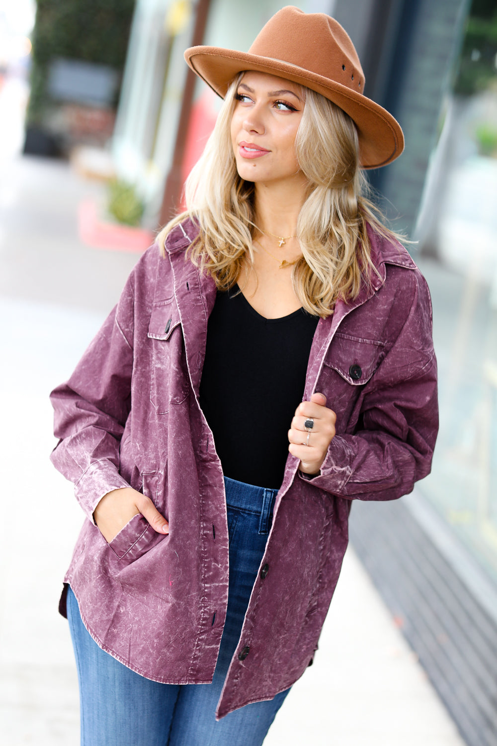 Lizzie Oversized Lightweight Washed Shacket