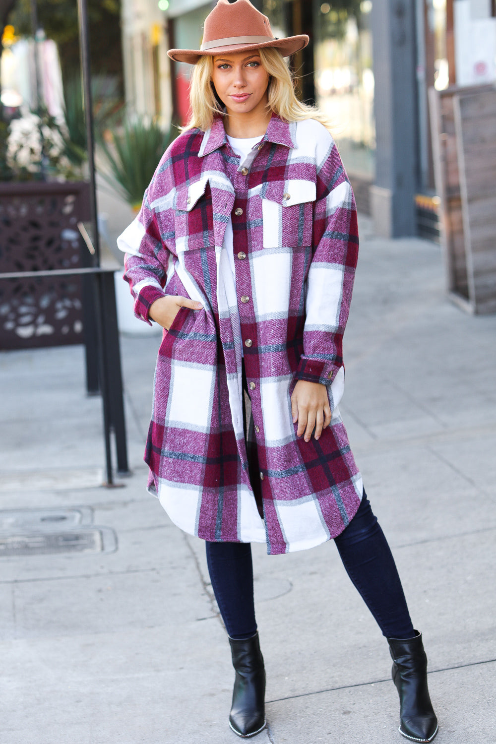 Eyes On You Plaid Longline Jacket