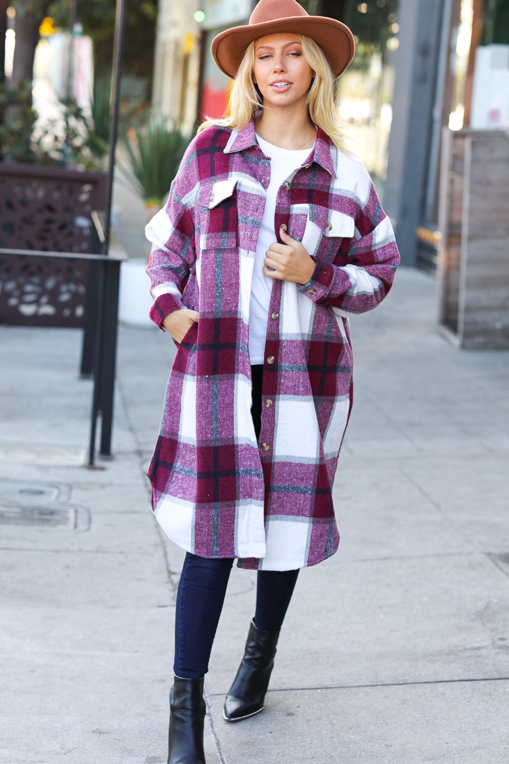 Eyes On You Plaid Longline Jacket