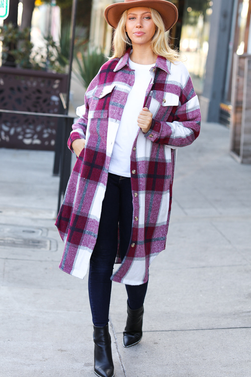 Eyes On You Plaid Longline Jacket