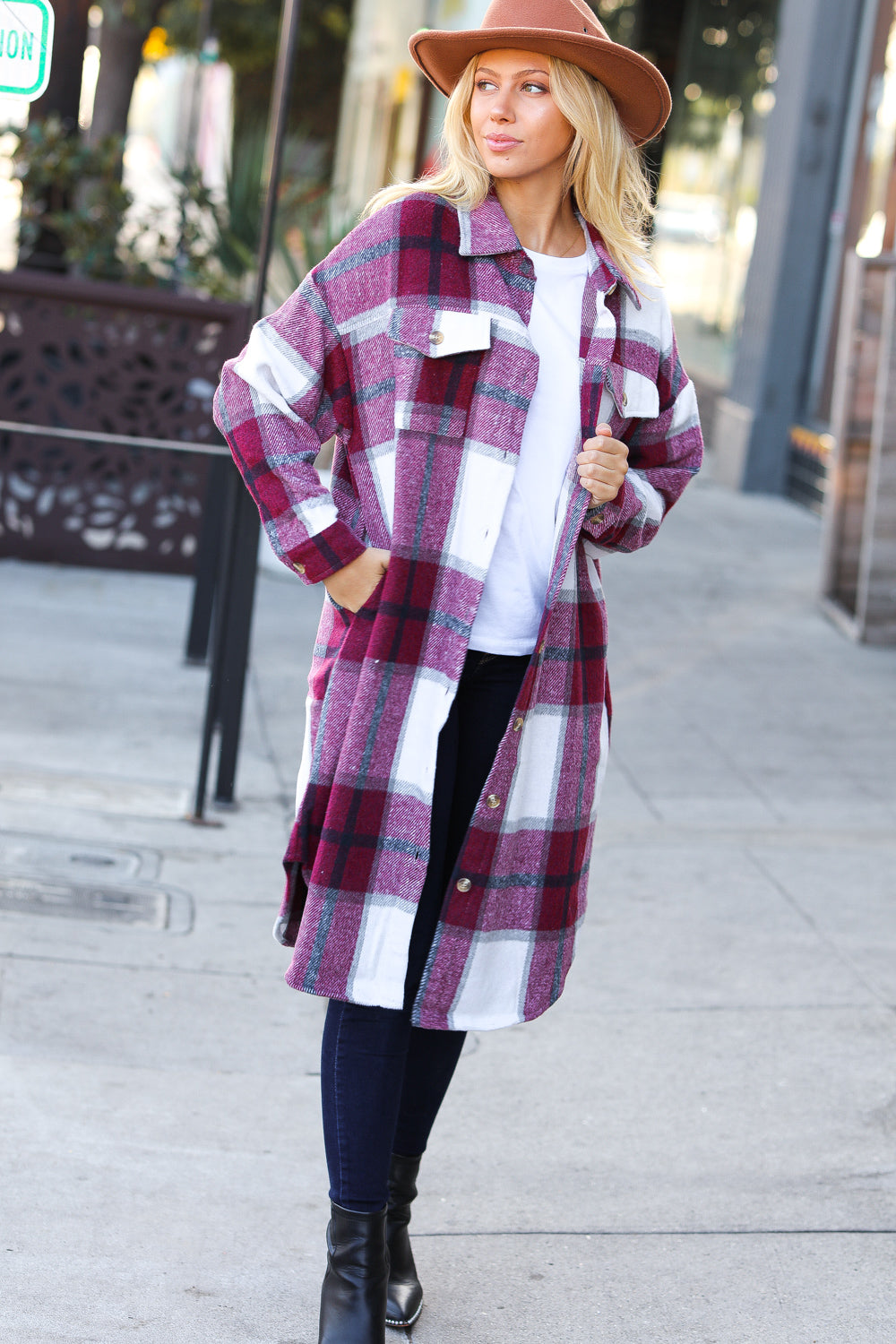 Eyes On You Plaid Longline Jacket