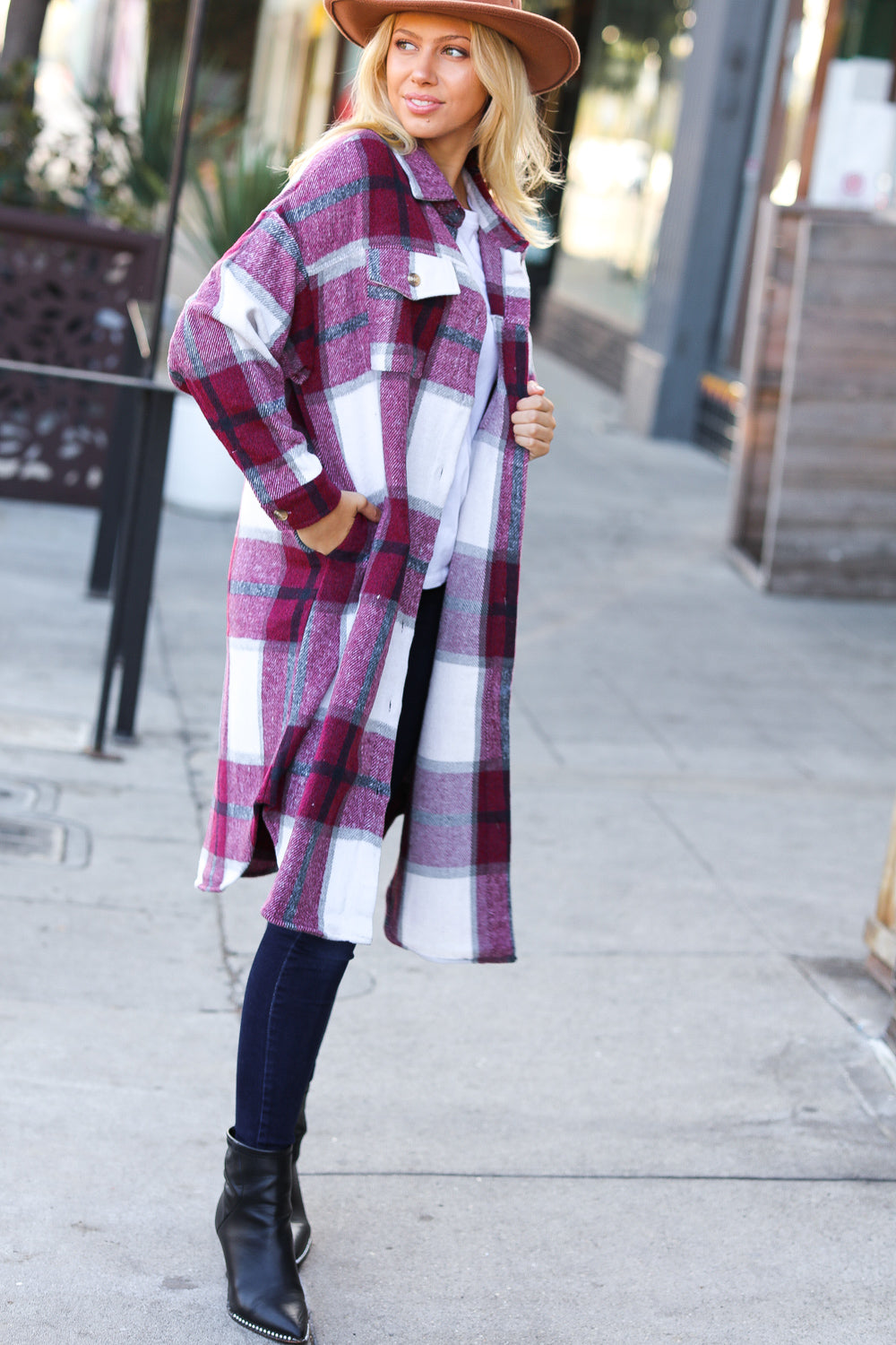 Eyes On You Plaid Longline Jacket