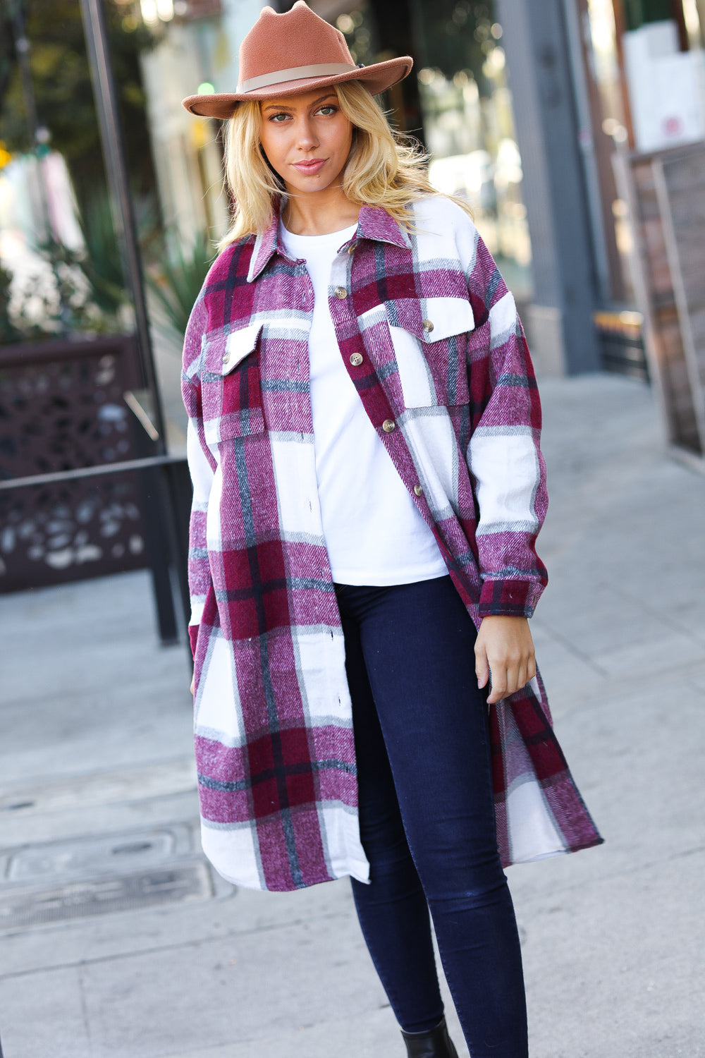 Eyes On You Plaid Longline Jacket