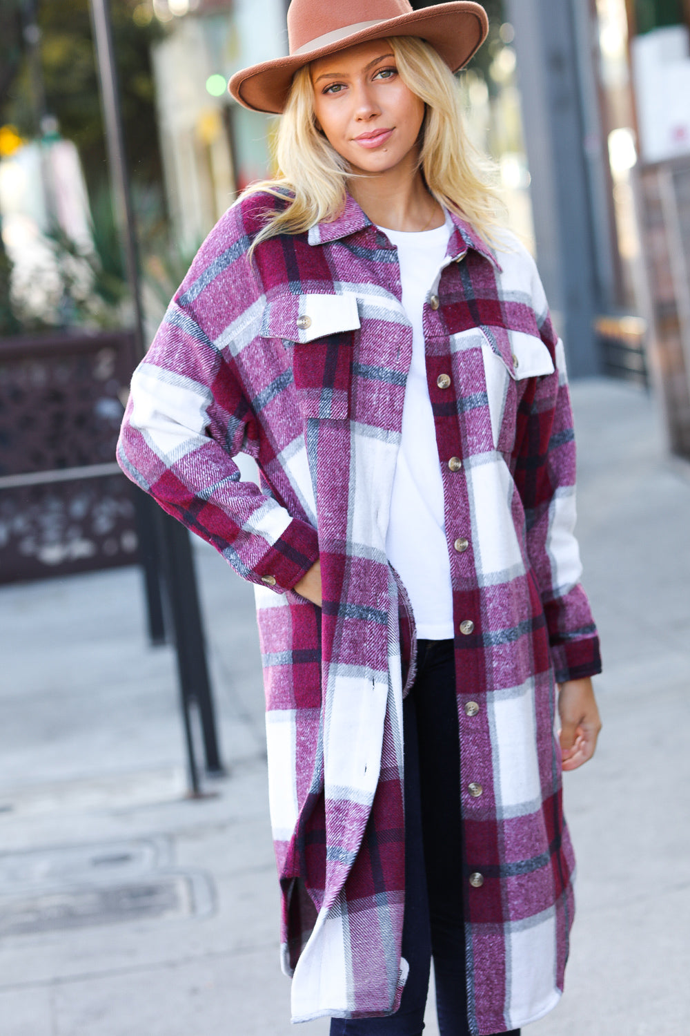 Eyes On You Plaid Longline Jacket