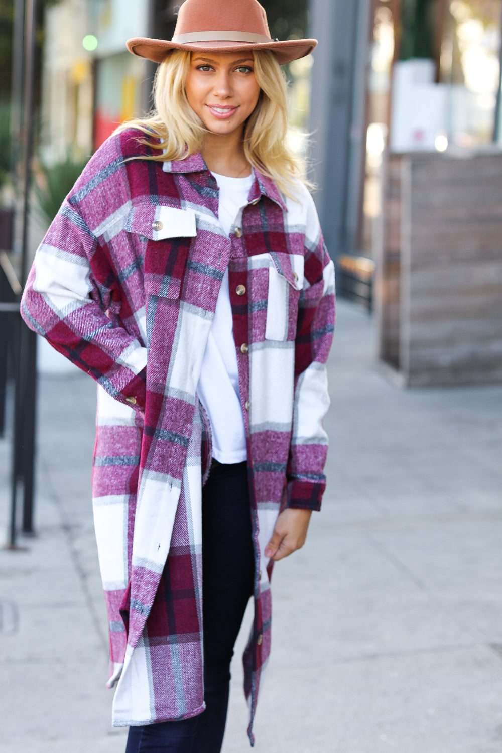 Eyes On You Plaid Longline Jacket