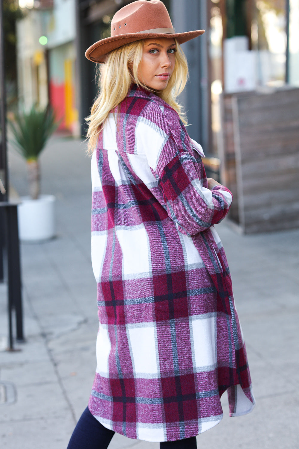 Eyes On You Plaid Longline Jacket