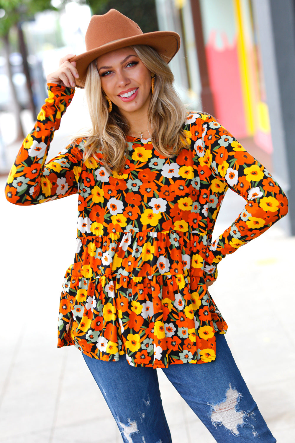 Nostalgic Floral Tiered Babydoll Top