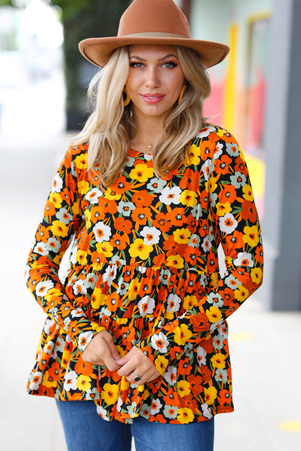 Nostalgic Floral Tiered Babydoll Top