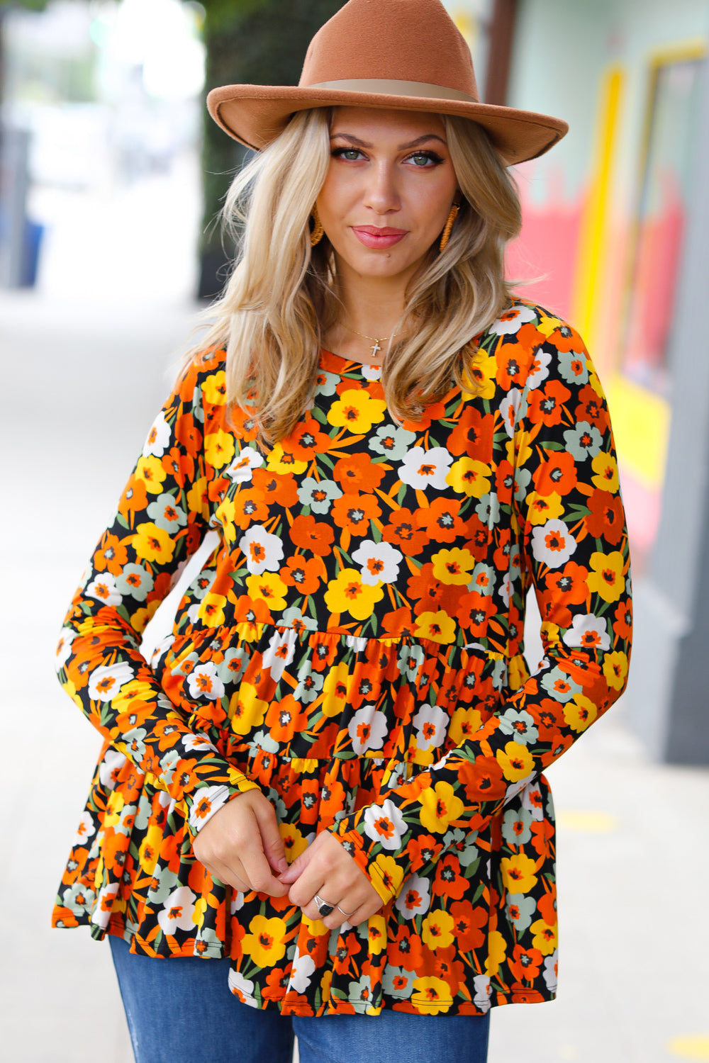 Nostalgic Floral Tiered Babydoll Top