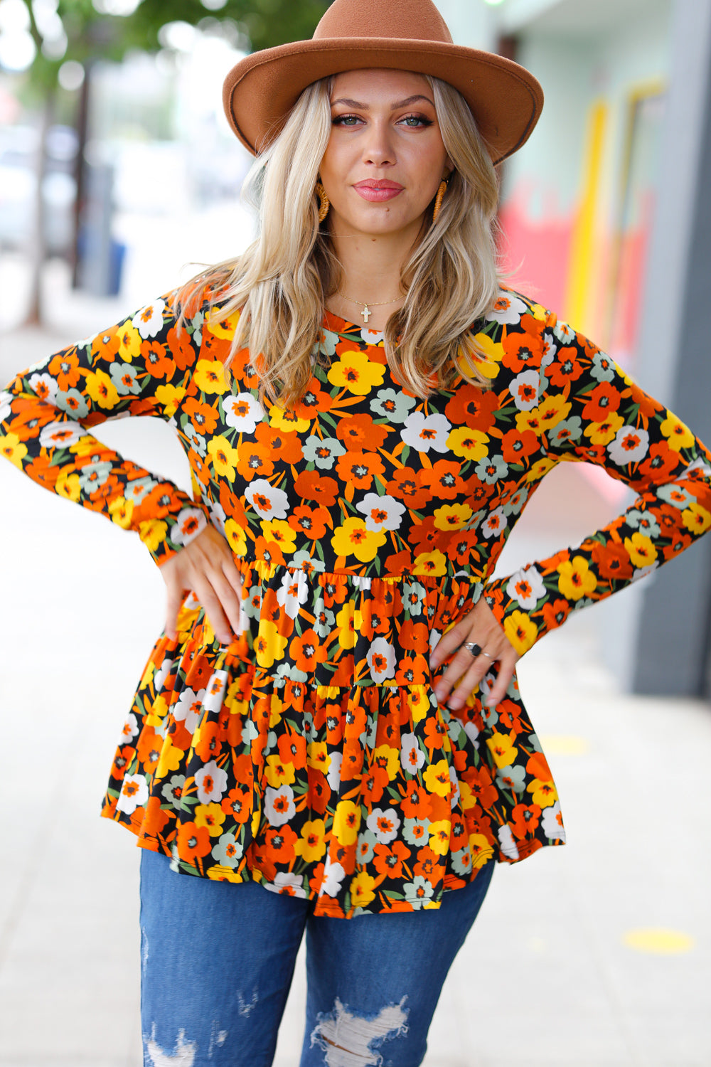 Nostalgic Floral Tiered Babydoll Top