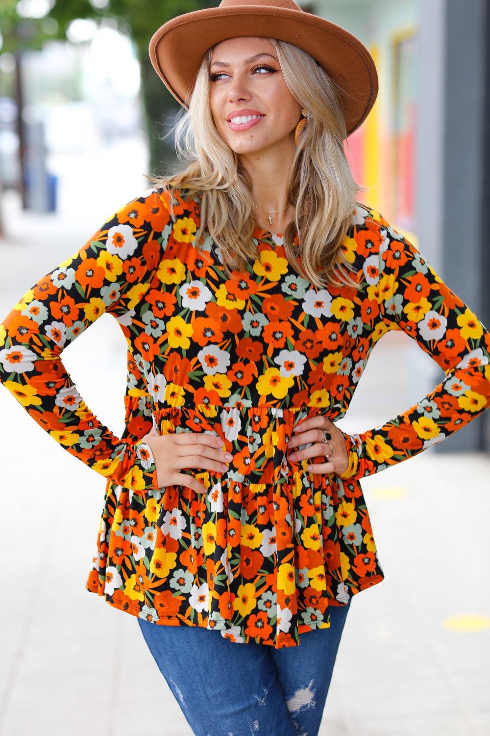 Nostalgic Floral Tiered Babydoll Top