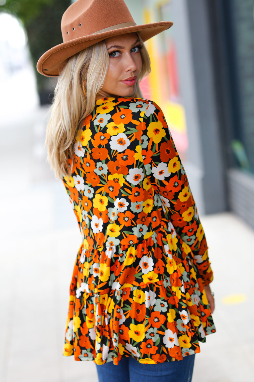 Nostalgic Floral Tiered Babydoll Top